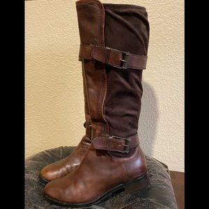 Cole Haan Brown Leather/Stretch Calf Boot